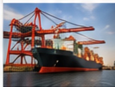 Port container terminal served by rail