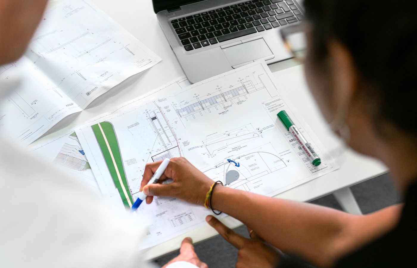 Rail engineering consultant reviewing project plans